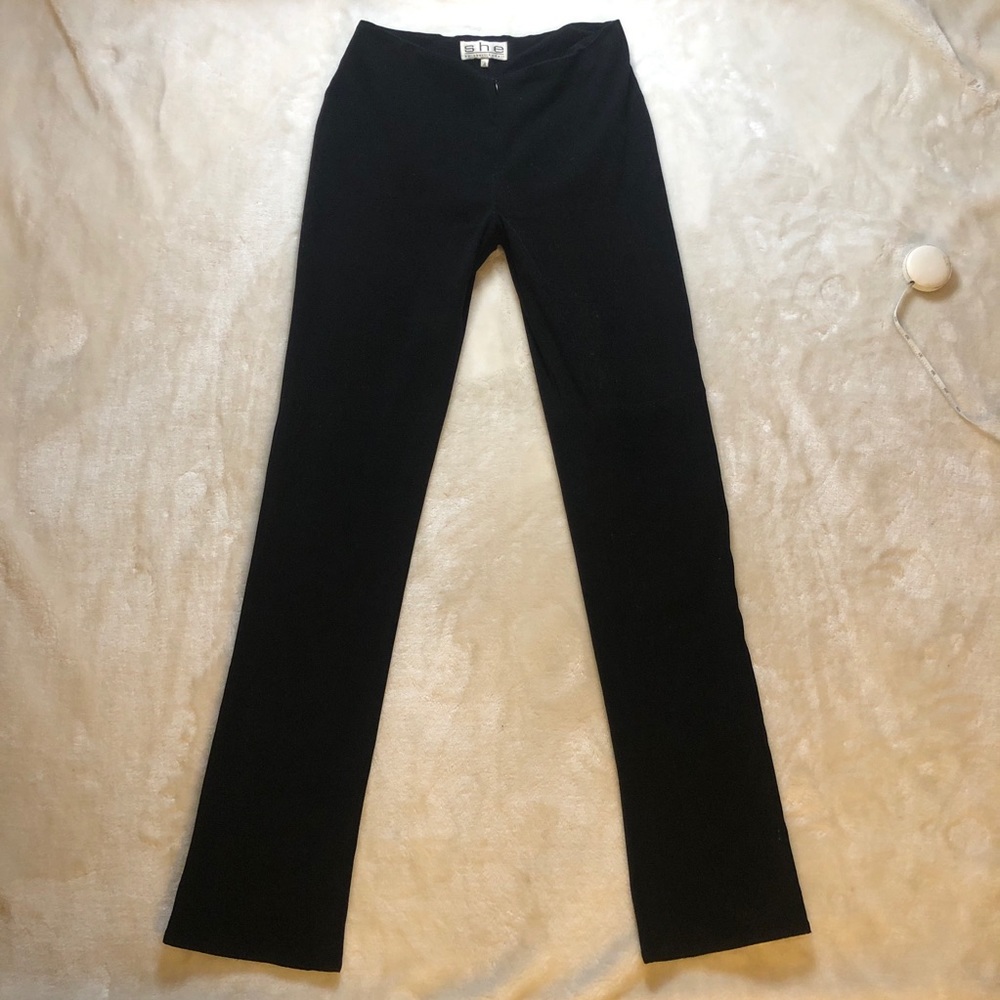 She by Sheri Bodell Vintage Black Front Zip Pants Size 4